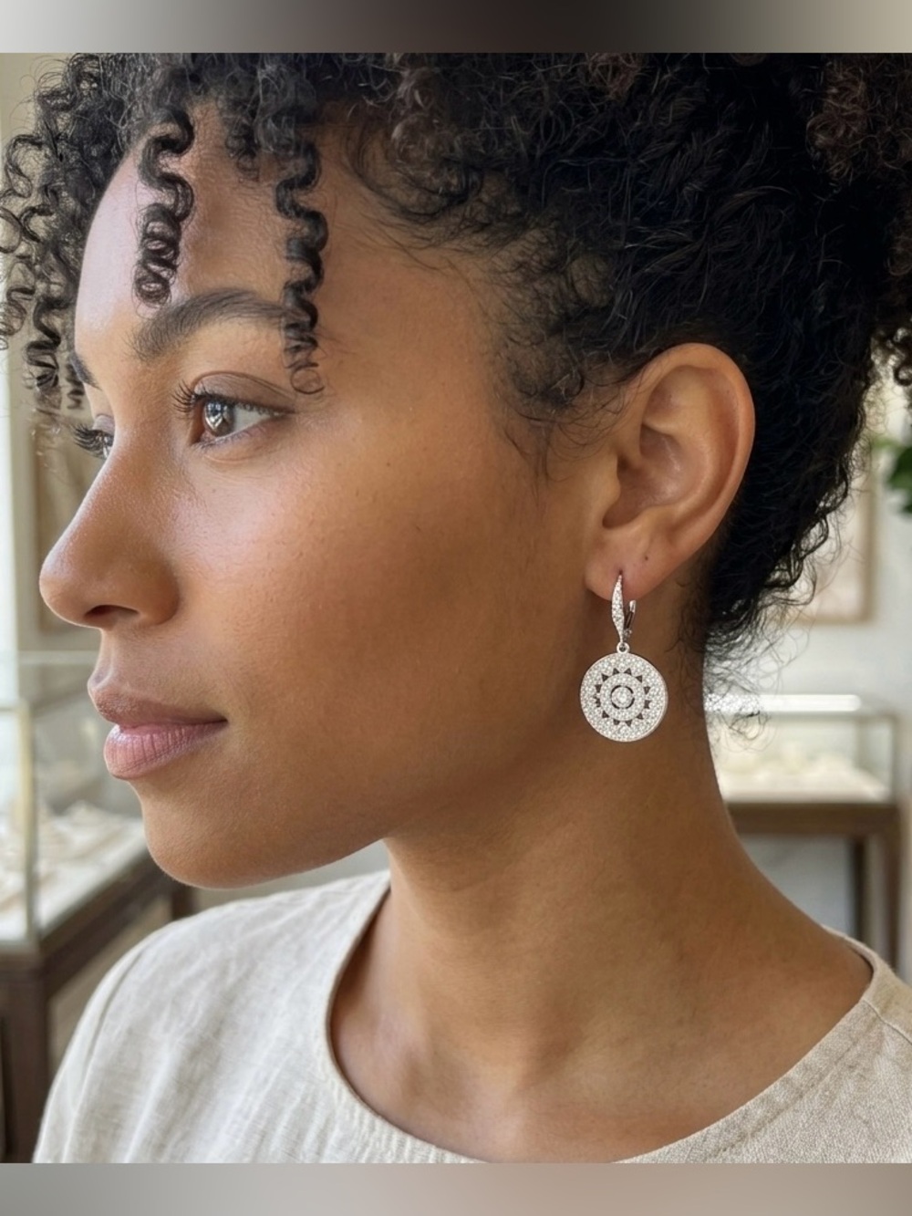Beautiful rhinestone drop earrings
